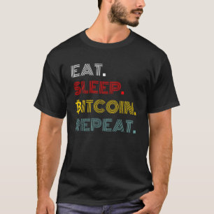 T-shirt Rétro Manger Bitcoin de sommeil Répéter Vintage Cr