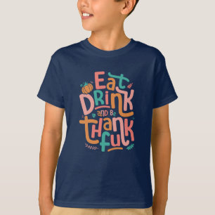 T-shirt Retro Mangez Boire Et Soyez Merci Bon thanksgiving