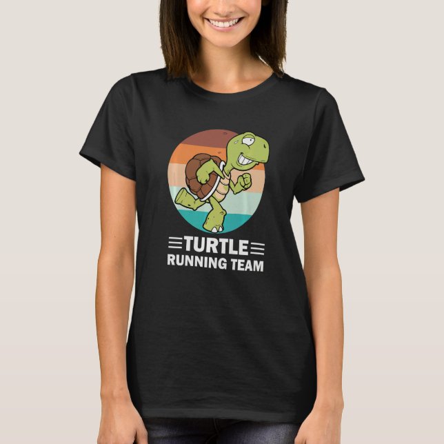 T-shirt Retro  Marathoner Marathon Runner Turtle Running T (Devant)