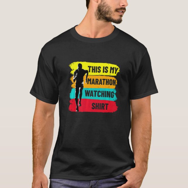 T-shirt Retro Marathoner Runner Running This Is My Maratho (Devant)