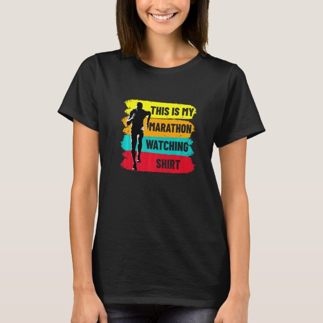 T-shirt Retro Marathoner Runner Running This Is My Maratho (Devant)