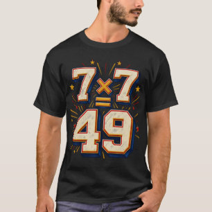 T-shirt rétro maths 7 x 7 = 49