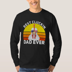 T-shirt Retro Meilleur Cluckin Papa Jamais American Chicke