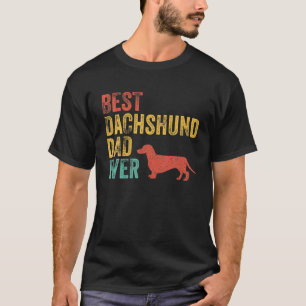 T-shirt Retro Meilleur Dachshund Papa Jamais Papa Amoureux