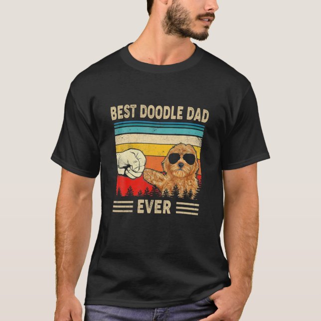 T-shirt Retro Meilleur Doodle Chien Papa Jamais Goldendood (Devant)