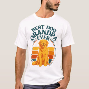 T-shirt Rétro Meilleur Grand-Père de Chien Golden 