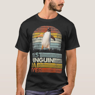 T-shirt Retro Meilleur Père Penguin Jamais Animaux Amoureu