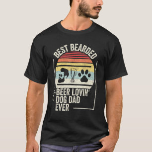 T-shirt Retro Meilleure Bière Portée Aimer Chien Papa Jama