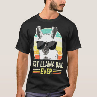 T-shirt Retro Meilleure lama Papa Ever Tee Alpaca avec Sun