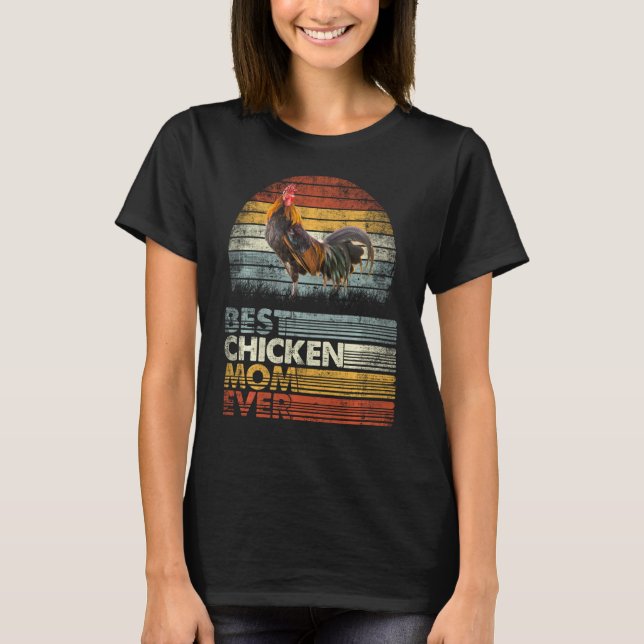 T-shirt Retro Meilleure maman poulet jamais animaux (Devant)