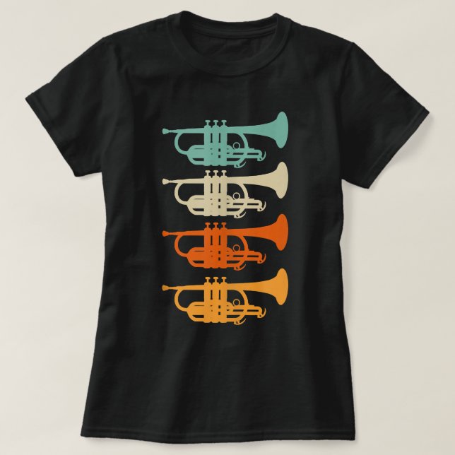 T-shirt Retro Mellophone Maman les années 70 Musique March (Design devant)