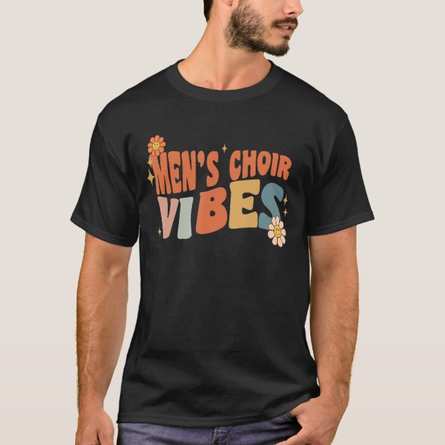 T-shirt Retro Menu2019s Choir Vibes Enseignante Femmes Enf (Devant)