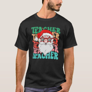 T-shirt Rétro Merry Teacher Stacked Teacher Christmas Teac
