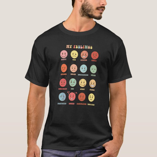 T-shirt Rétro Mes sentiments Émotion Face à la santé menta (Devant)