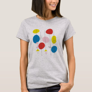 T-shirt Retro Mid Century Mod   Jaune et bleu