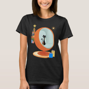 T-shirt Retro Mid Century Moderne MCM Chat de Noël