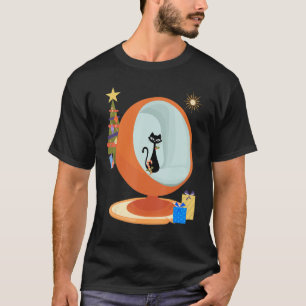 T-shirt Retro Mid Century Moderne MCM Chat de Noël