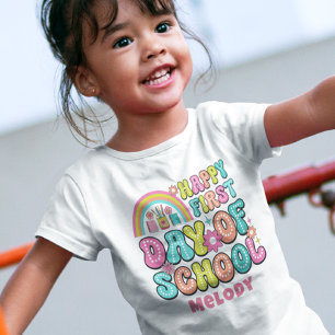 T-shirt rétro mignon de retour à l'école premier j