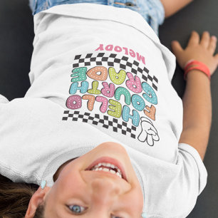 T-shirt rétro mignon de retour à l'école quatrième