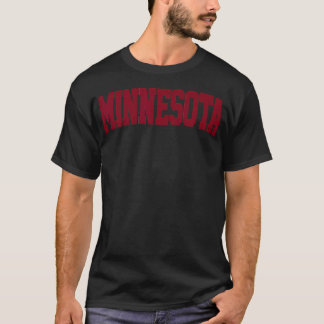 T-shirt Retro Minnesota Tee Minnesota Vintage Maroon Gold
