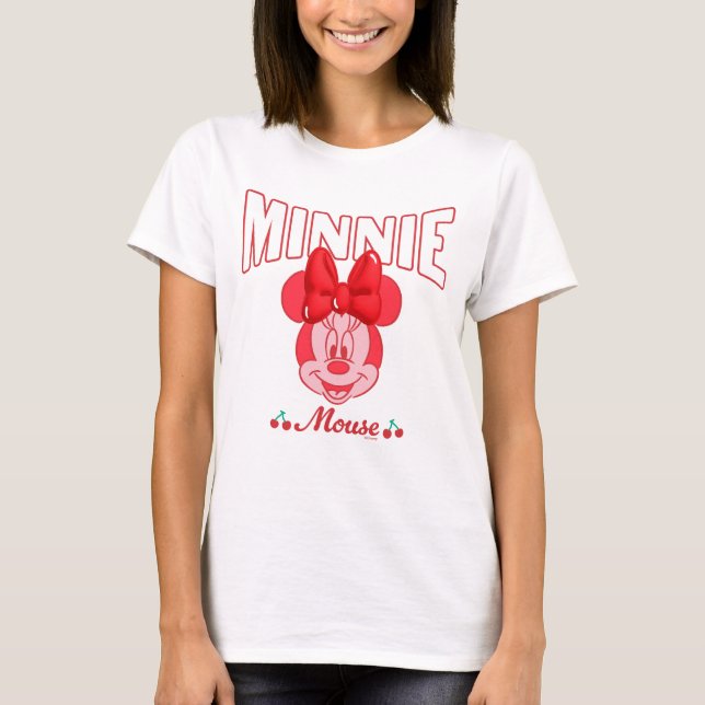 T-shirt Retro Minnie Mouse Cherry Smile (Devant)