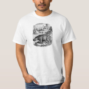 T-shirt Rétro modèle d'hippopotames de 1800s de bébé