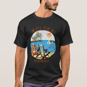 T-shirt Retro Molokai Souvenir Plage Vintage Vacances