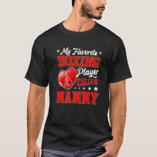 T-shirt Retro Mon Joueur De Boxe Favorite M'Appelle Nounou