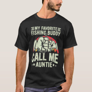 T-shirt Rétro Mon Meilleur Ami de Pêche Appelez-Moi Tante