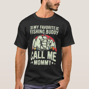 T-shirt Rétro Mon Meilleur Ami De Pêche Appelle-Moi Maman