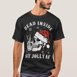 T-shirt Retro Mort à l'intérieur mais Jolly Af Skeleton No