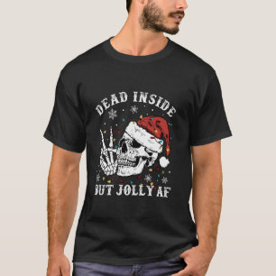 T-shirt Retro Mort à l'intérieur mais Jolly AF Skeleton No