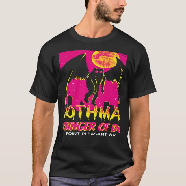 T-shirt Retro Mothman Harbinger of Doom Legends Cryptid Cr (Devant)