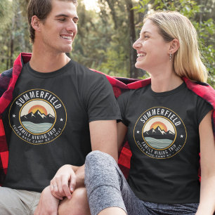 T-shirt Retro Mountains Famille Randonnée Voyage Correspon