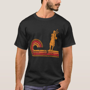 T-shirt Rétro musique de silhouette de cornemuses de style