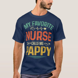 T-shirt Retro My Favorite Nurse Calls Me Pappy Father's Da