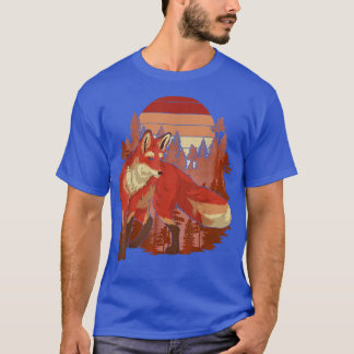 T-shirt Retro Nature Amoureux des animaux Forêt d'automne 