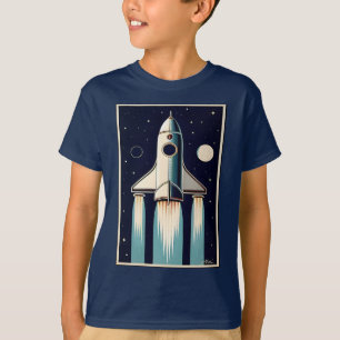 T-shirt Retro Navette Spatiale des Années 50 Ère Spatiale