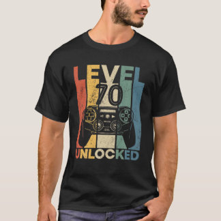 T-shirt Retro Niveau 70 Déverrouillé Tee Funny Jeu Vidéo 7