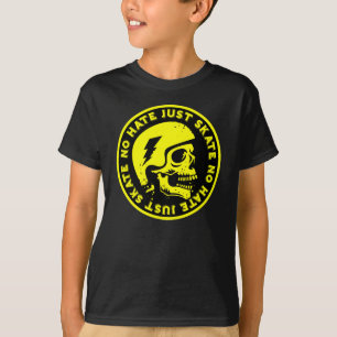 T-shirt Retro no Hate Just Skull