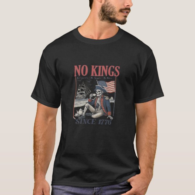 T-shirt Retro No Kings Since 1776 Rejecting Kings Classic  (Devant)