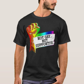 T-shirt Retro Non Gay, mais soutien LGBT