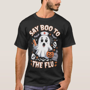 T-shirt Retro Nurse Ghost Halloween Vaccine Dit Boo À