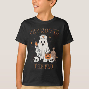 T-shirt Retro Nurse Ghost Halloween Vaccine Dit Boo À