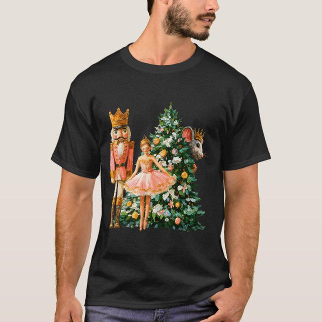 T-shirt Retro Nutcracker Ballet Nk Christmas Xmas Vibes Wo (Devant)