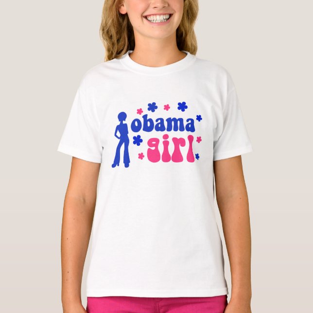 T-shirt Retro Obama Girl (Devant)