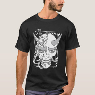 T-shirt Retro Oni Cyberpunk Samurai Arts Bushido Guerrier