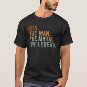 T-shirt Retro Opa L'Homme Mythe Légende Papa Père Grand 