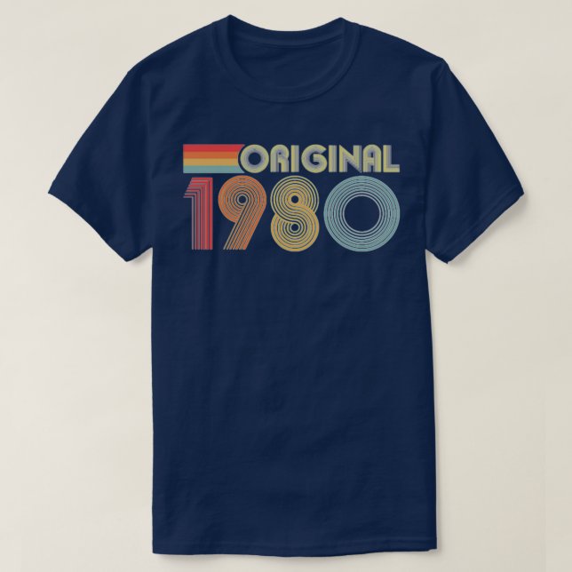 T-shirt Retro Original 1980 40e anniversaire Cadeau (Design devant)