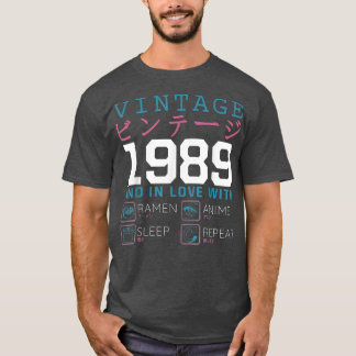 T-shirt Retro Otaku Kanji Vintage 1989 Anniversaire Ramen 